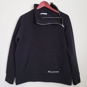 Peloton Rib Side Quarter Zip Black Sweater Sweatshirt, Size Medium